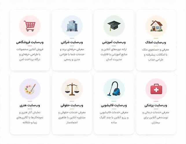 انواع طراحی سایت مشاغل